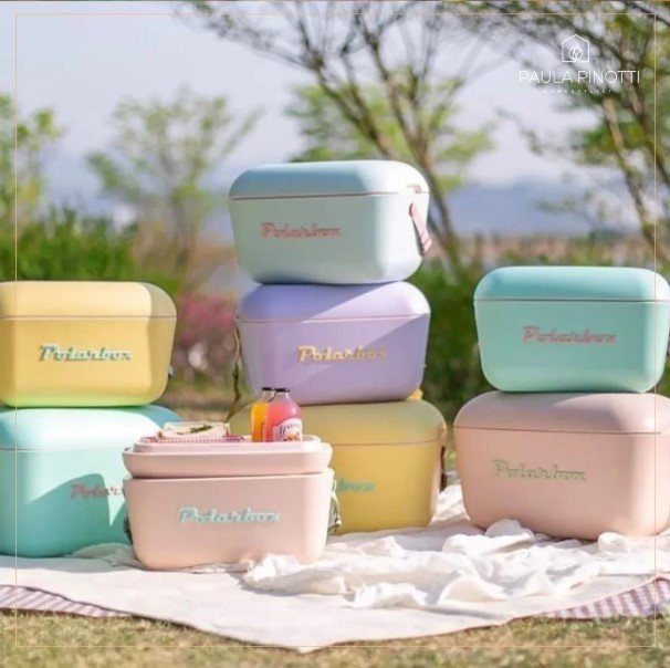 Cooler Polarbox Verde Água 12 L com Alça Marrom - Nevera Verde